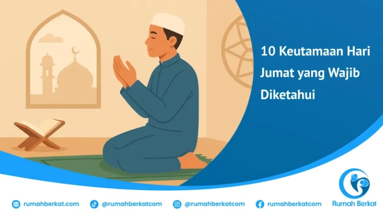 keutamaan hari Jumat dengan simbol masjid, Al-Qur’an, dan cahaya yang menggambarkan keberkahan dan spiritualitas di hari yang dimuliakan dalam Islam.