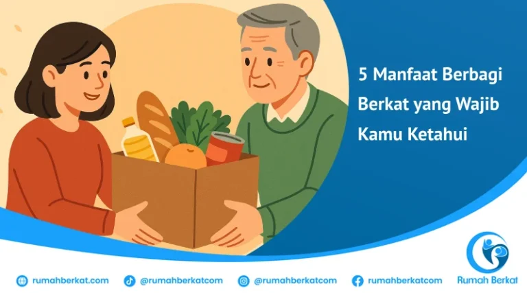 Manfaat Berbagi Berkat yang menggambarkan tangan memberikan bantuan kepada yang membutuhkan dalam lingkaran empati dan kebersamaan.