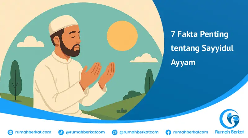 Ilustrasi seorang pria sedang berdoa di bawah sinar matahari, menggambarkan makna Sayyidul Ayyam.