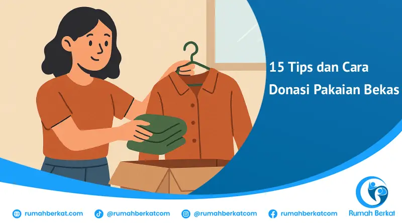 Seorang wanita sedang menyerahkan pakaian bekas ke dalam kotak donasi, menggambarkan aksi donasi pakaian bekas.