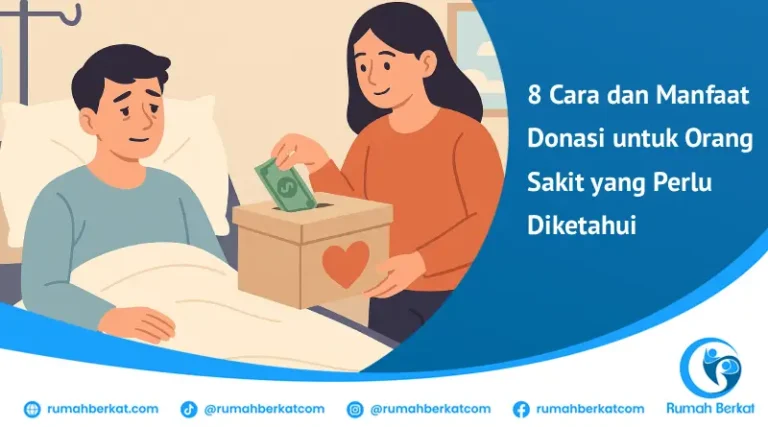 Ilustrasi seseorang menyerahkan bantuan sebagai wujud donasi untuk orang sakit.