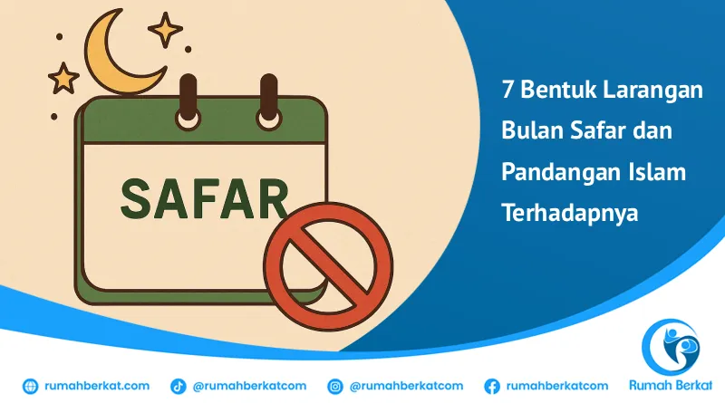 Sebuah kalender bertuliskan SAFAR dengan tanda larangan merah di depannya menunjukkan anggapan salah tentang bentuk larangan bulan Safar dan pandangan Islam terhadapnya